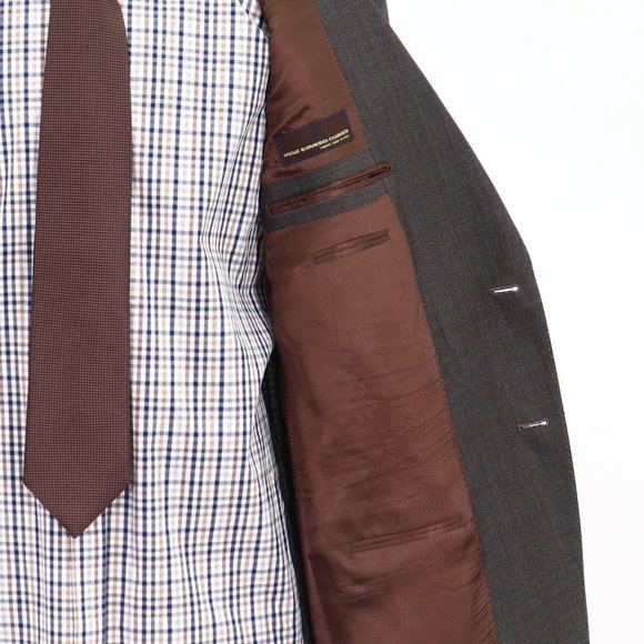 J. Hilburn 43L Brown Solid 2-Button Sport Coat Blazer Jacket G089 - Picture 11 of 11